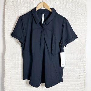 LULULEMON black Quick-Drying Short Sleeve Polo top 14 NEW